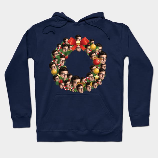 Louis Theroux Christmas Multiface Wreath Hoodie by Rebus28